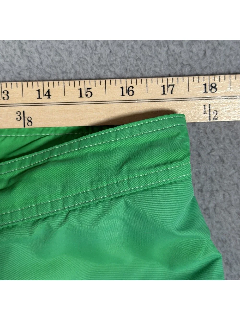 Sundek Swim Trunks Green Rainbow Striped Swim Trunks Nylon Size 34